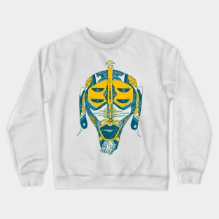 Retro Wave African Mask No 11 Crewneck Sweatshirt